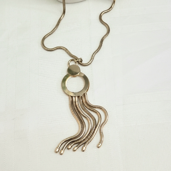Long Silver Jelly Fish Tassle Statement Necklace - Picture 3 of 6